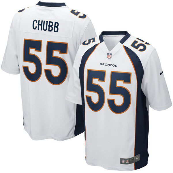 Men Denver Broncos #55 Bradley Chubb Nike White Game Player NFL Jersey